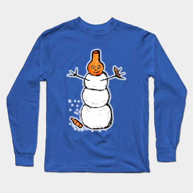 Beer Snowman Long Sleeve T-Shirt by IanWylie87